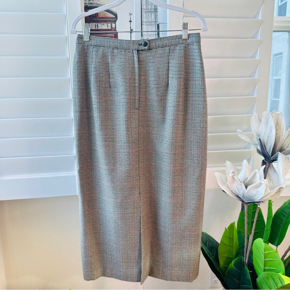 Vintage Giorgio Sant'Angelo 100% Pure Wool Plaid Midi Skirt - Size 12
